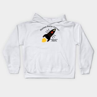 Rocket Game Corner T-Shirt in black lettering Kids Hoodie